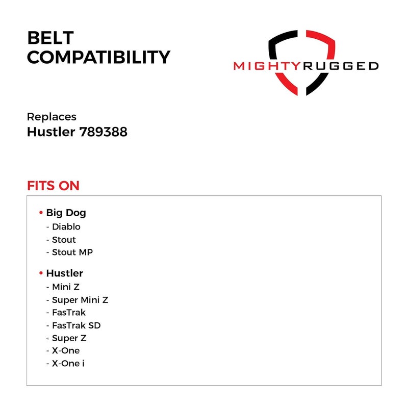 MightyRugged 789388 Deck Belt Replacement for Hustler, Length 152", Heavy-Duty, Durable, Aramid Cord Belt Replaces 789388, 484088, 041-1490-00 on Hustler Mini Z, Super Z, X-One, FasTrak Series Zero Turn Lawn Mower - Image 3